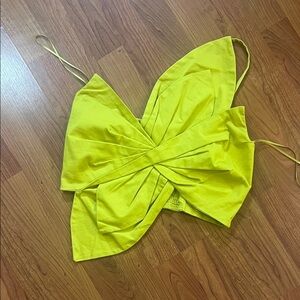 Women’s Twist Front Spaghetti Strap Camisole in Neon Lime